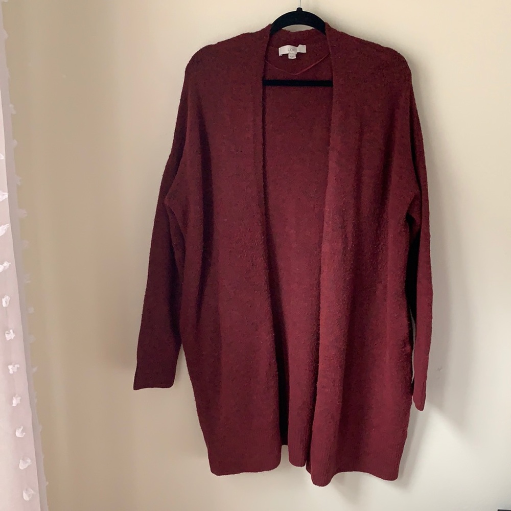LOFT - Deep Red Sweater Cardigan